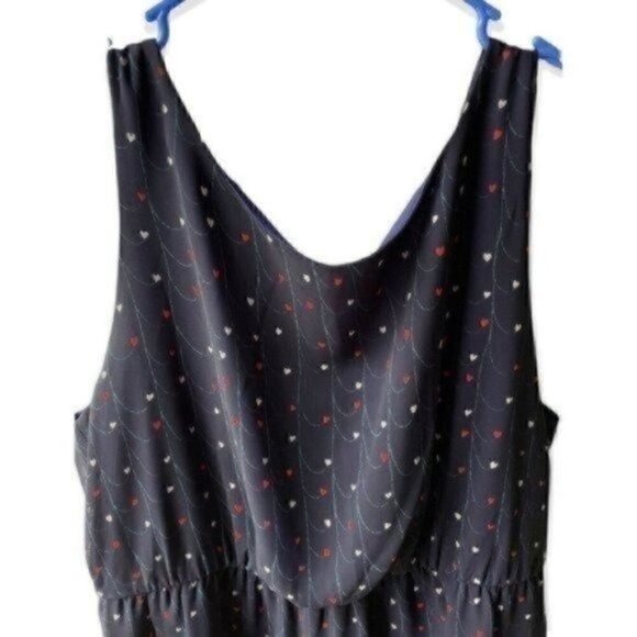 Hanging Hearts Navy Blue Sleeveless Dress Juniors/Women’s Large - Picture 7 of 13